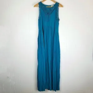 Anthropologie Mermaid Turquoise Crochet Boho Maxi
