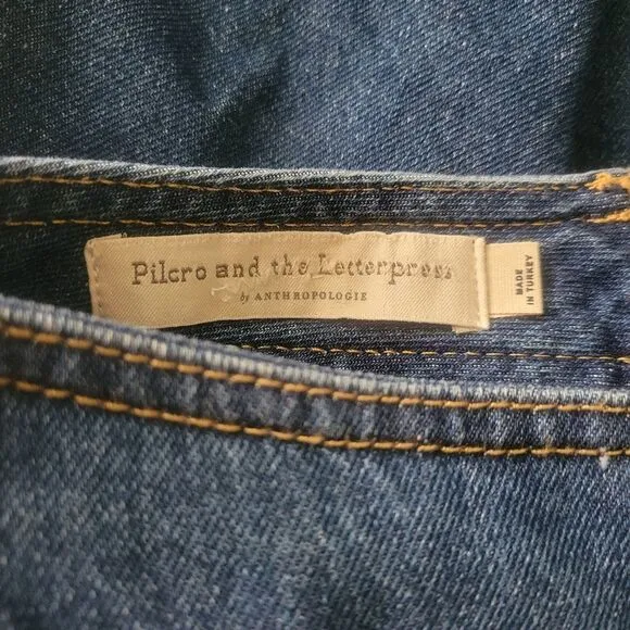 Anthropologie Pilcro and the Letterpress Denim Skater Mini Skirt Size 00 NWT