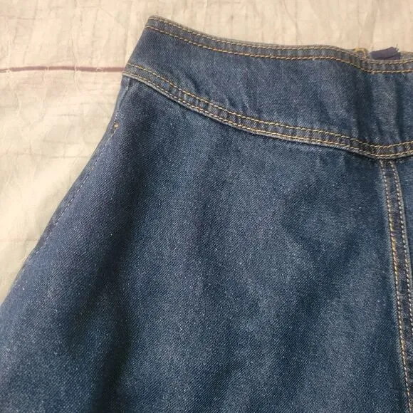 Anthropologie Pilcro and the Letterpress Denim Skater Mini Skirt Size 00 NWT