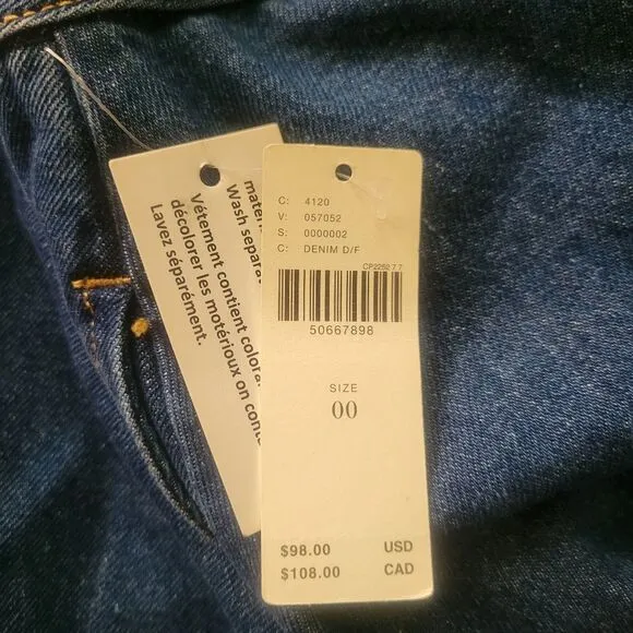 Anthropologie Pilcro and the Letterpress Denim Skater Mini Skirt Size 00 NWT