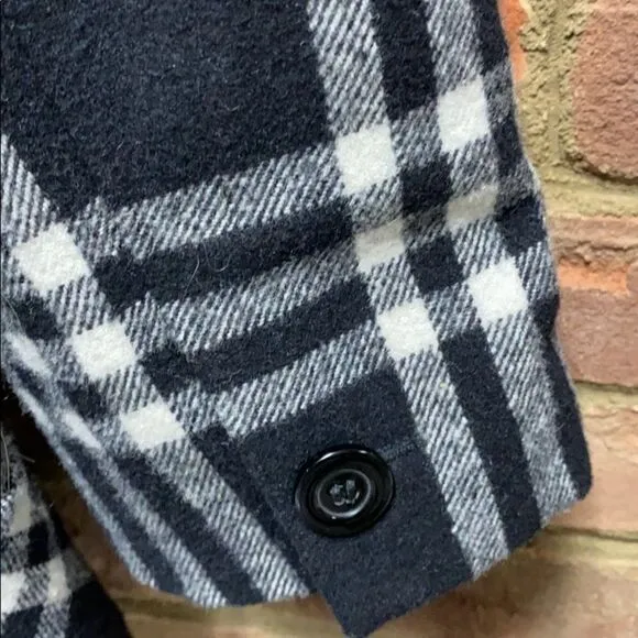 Apt. 9 Black &amp; White Double Breasted Belt Wool Coat