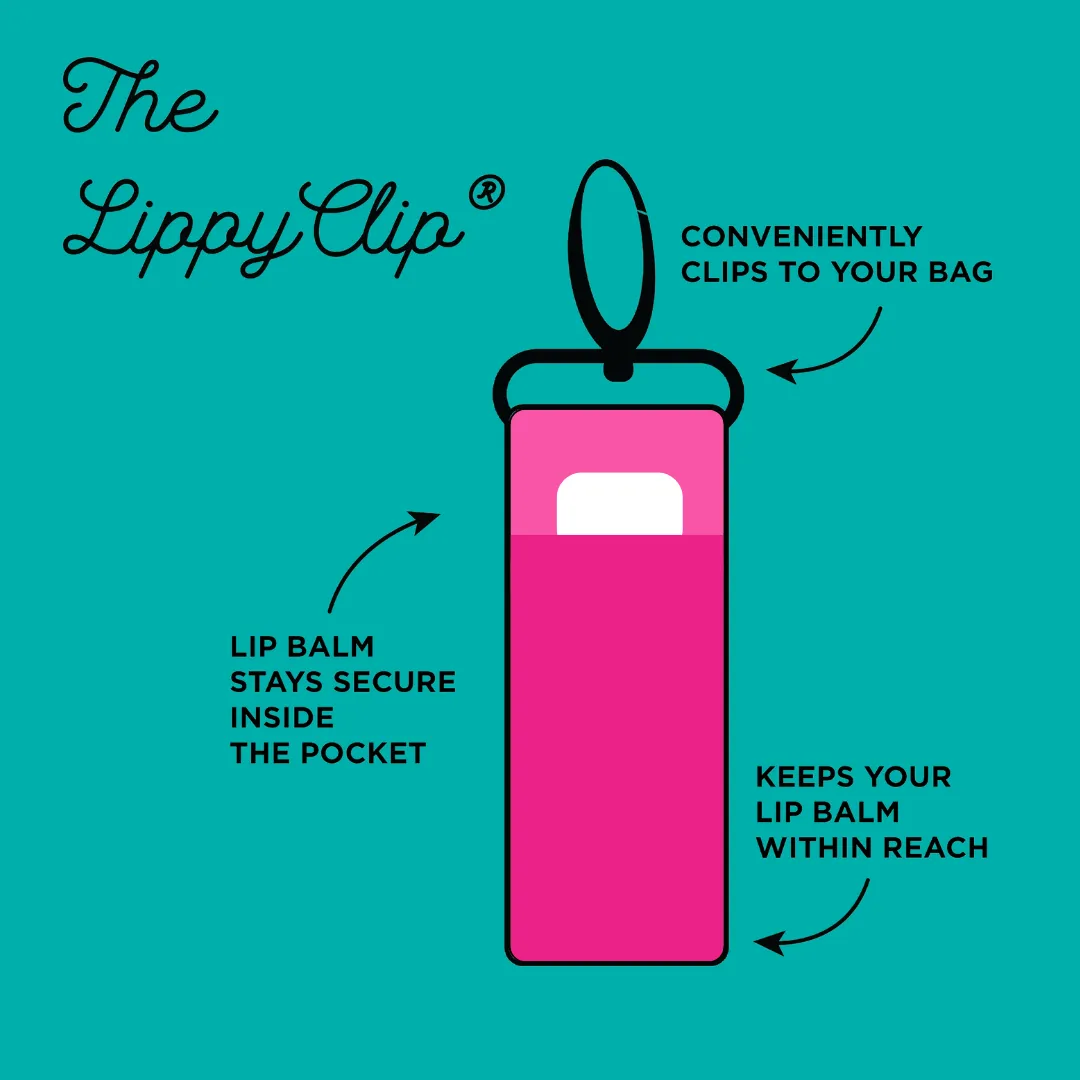 Aqua Summer Floral LippyClip® Lip Balm Holder