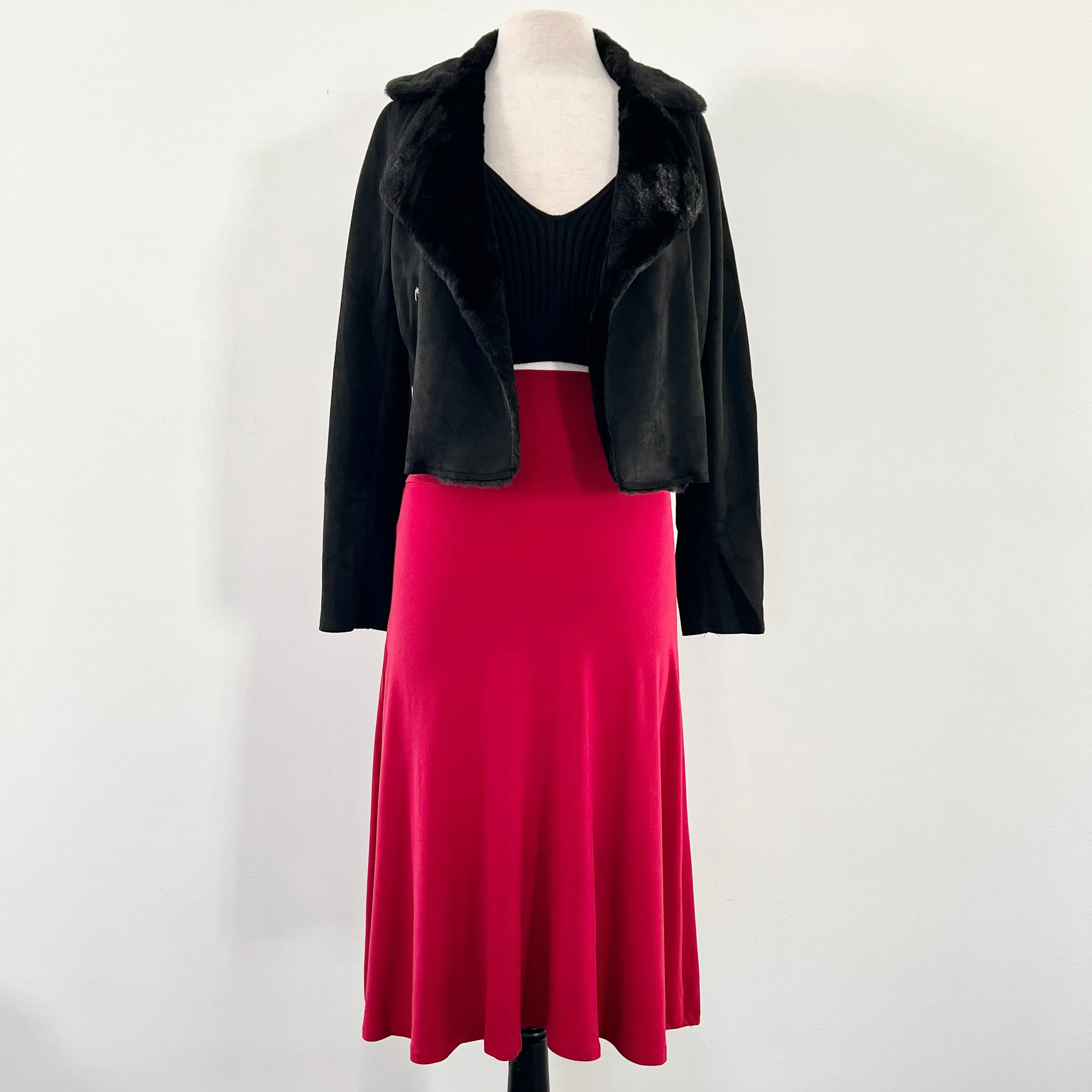 Arianna A Line Skirt - Red