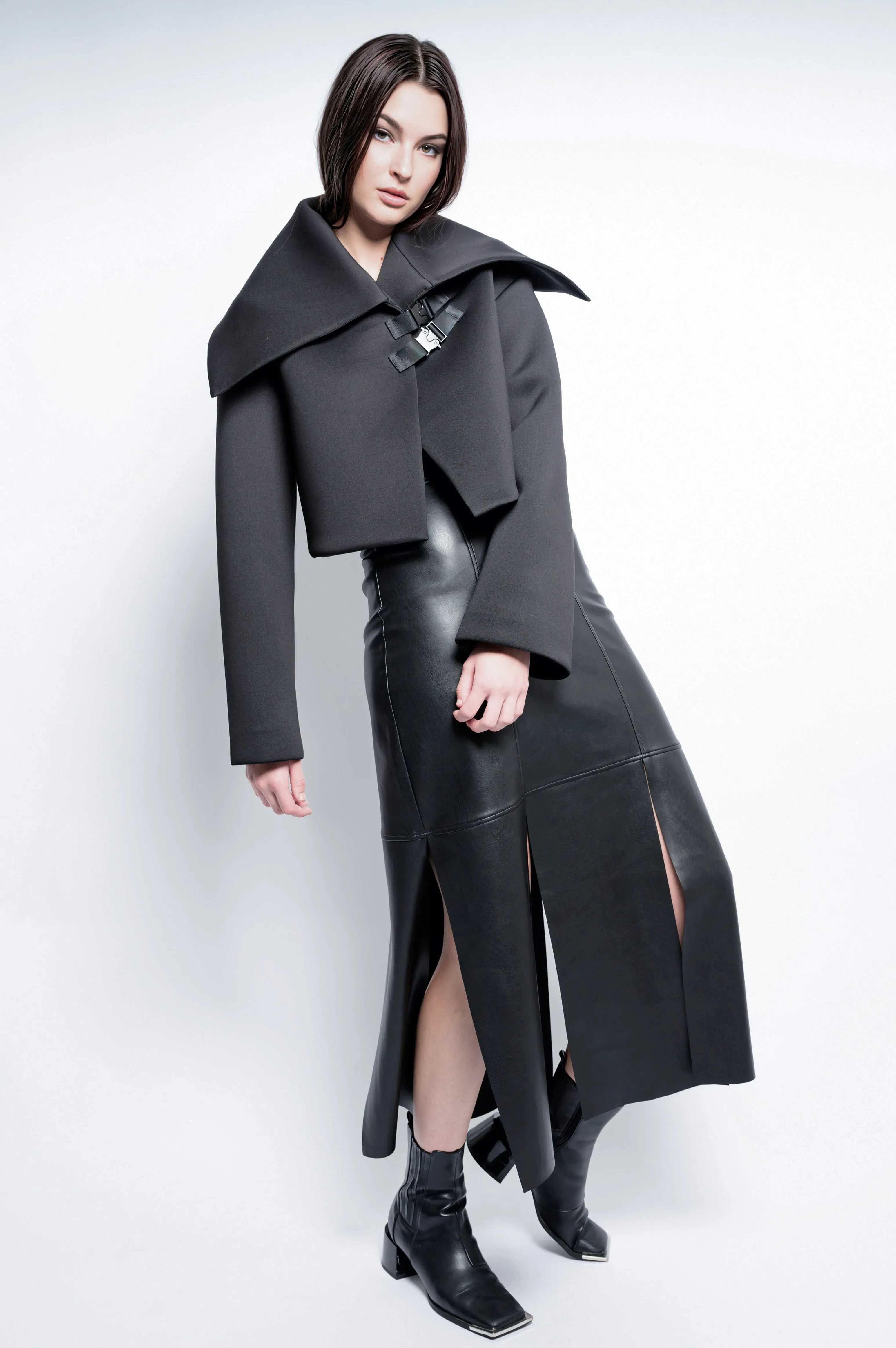 Article X Leather Panel Skirt