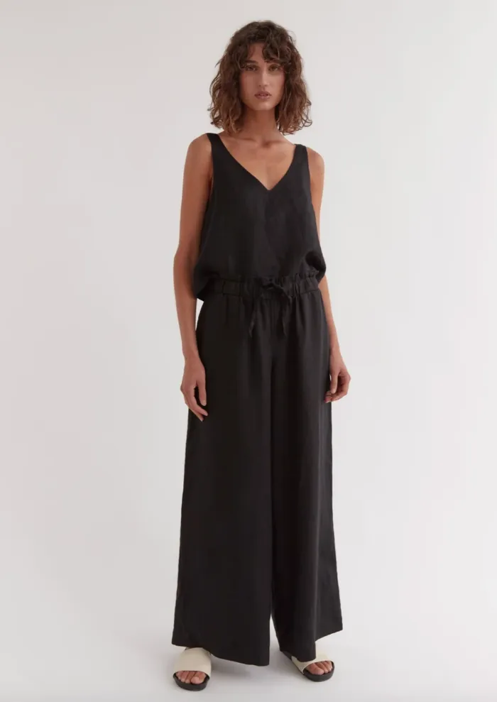 Assembly Jillian Linen Pant Black