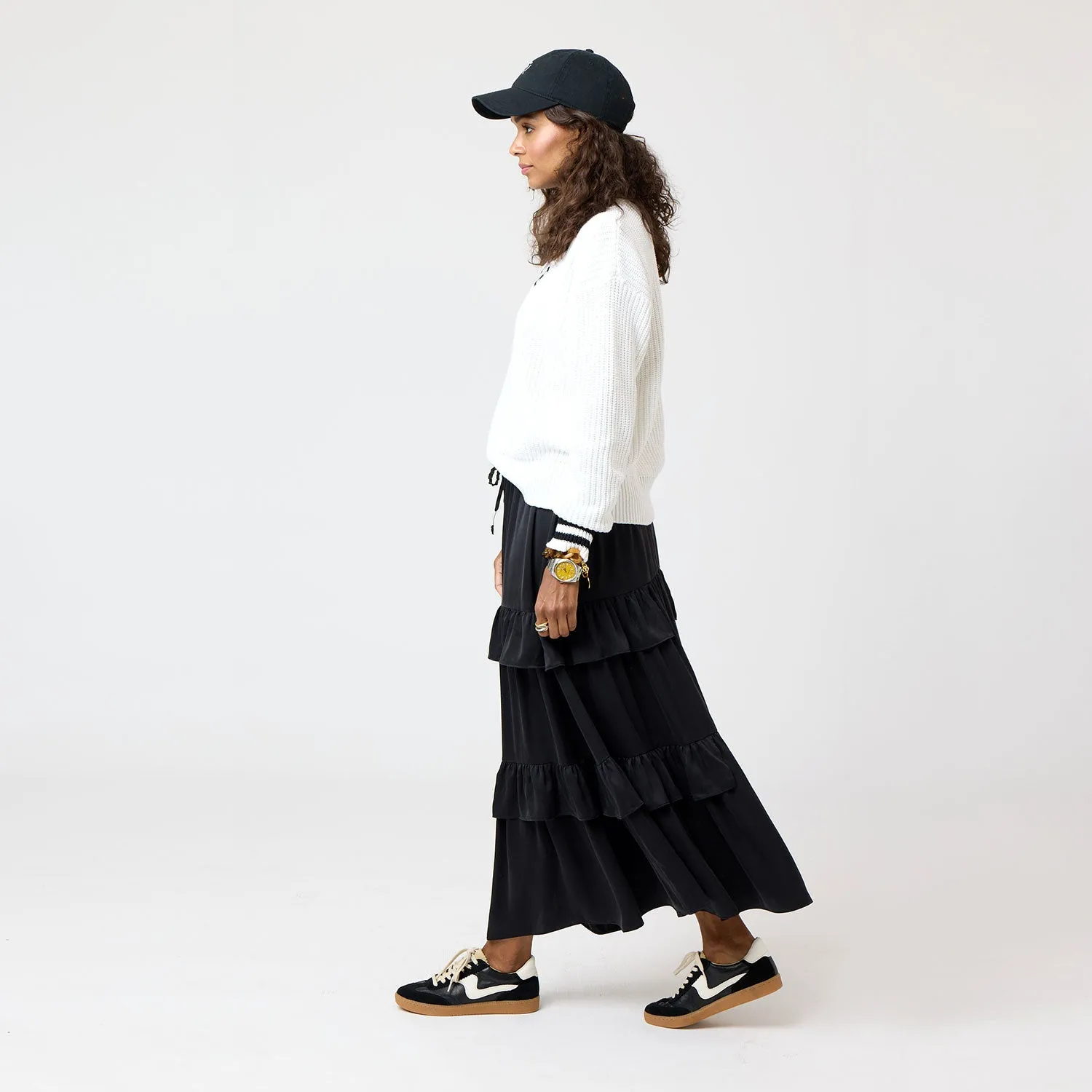 Athena Maxi Silk Skirt