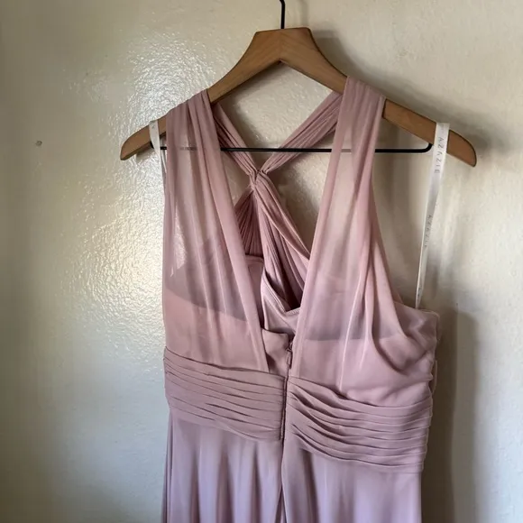 Azazie | Charlize A-Line One Shoulder Mesh Maxi Bridesmaids Dress