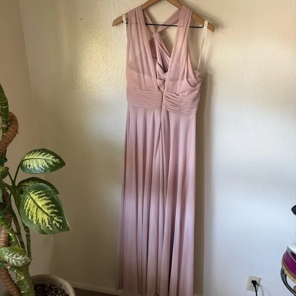 Azazie | Charlize A-Line One Shoulder Mesh Maxi Bridesmaids Dress
