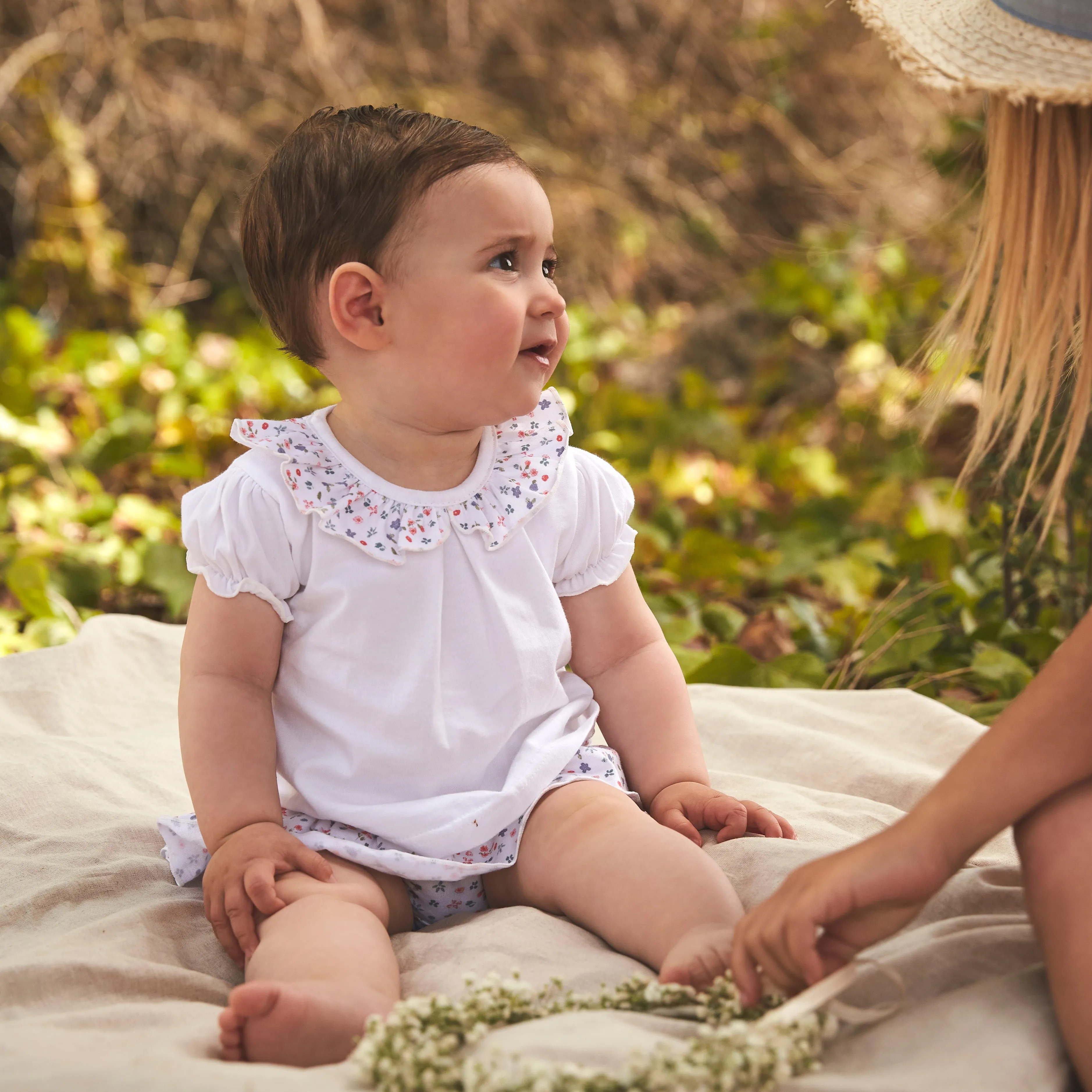 Babidu Luciernaga Top & Bloomers Set - White Floral