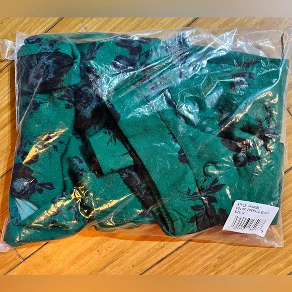Band of the Free Etta Emerald Floral Midi Skirt NWT