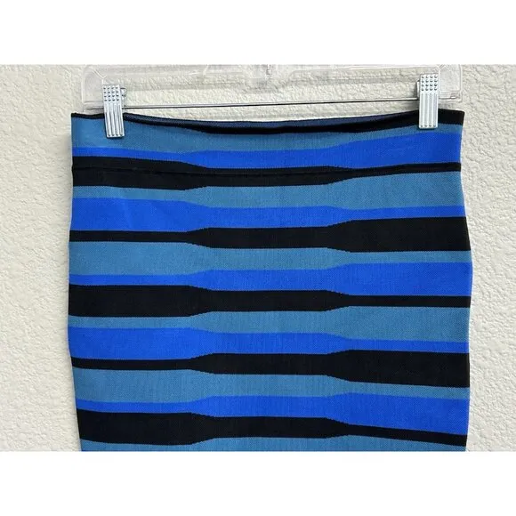 BCBG MAX AZRIA Lager Pencil Skirt High Waist Bandage Form Fitting Blue Medium