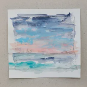 Beach Walk Sketch 6 - Unframed Original Painting on Paper