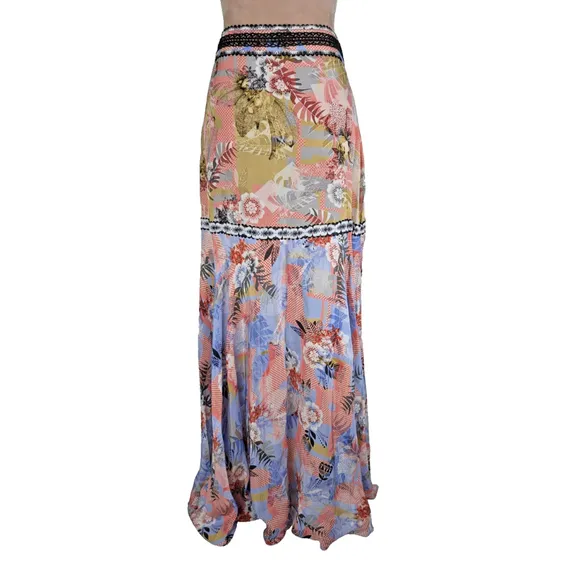 Bhanuni by Jyoti Taylor 10 Embroidered Patchwork Maxi Skirt BOHO Anthropologie
