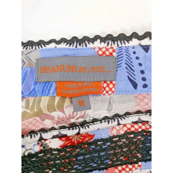 Bhanuni by Jyoti Taylor 10 Embroidered Patchwork Maxi Skirt BOHO Anthropologie