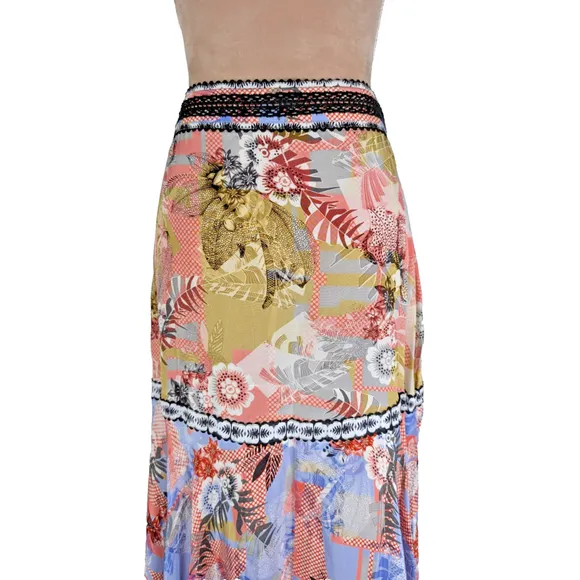 Bhanuni by Jyoti Taylor 10 Embroidered Patchwork Maxi Skirt BOHO Anthropologie