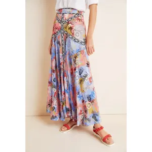Bhanuni by Jyoti Taylor 10 Embroidered Patchwork Maxi Skirt BOHO Anthropologie