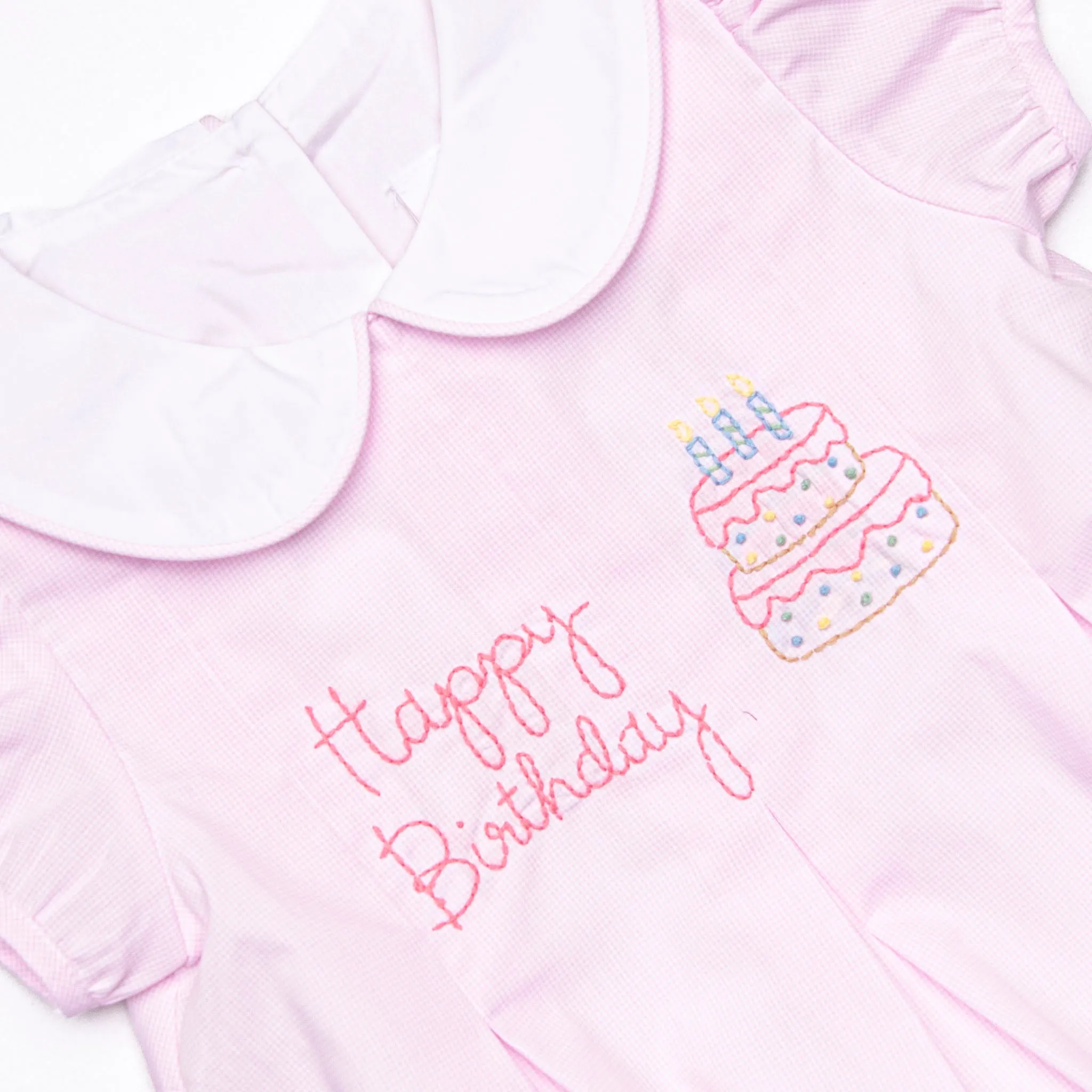 Birthday Wish Embroidered Bubble, Pink