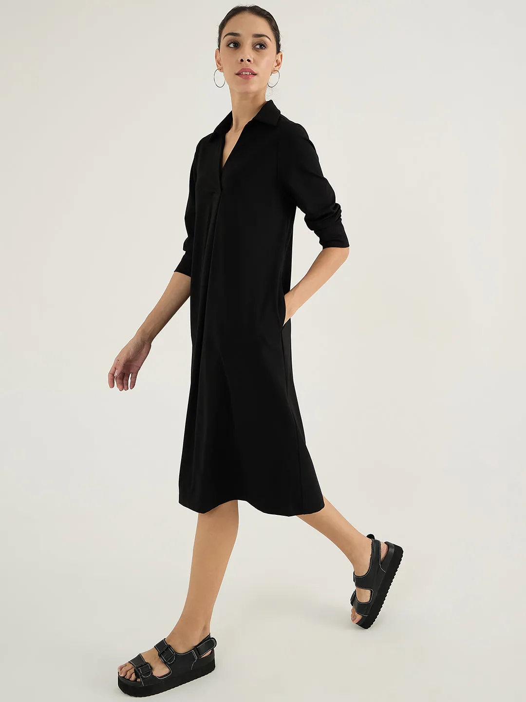 Black A-Line Travel Dress
