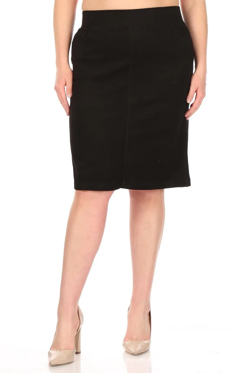 Black Denim Skirt