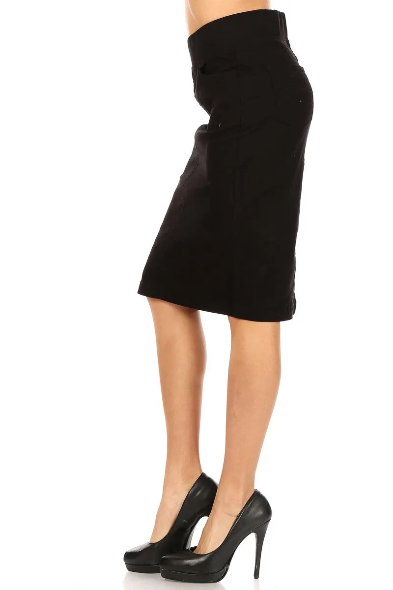 Black Denim Skirt