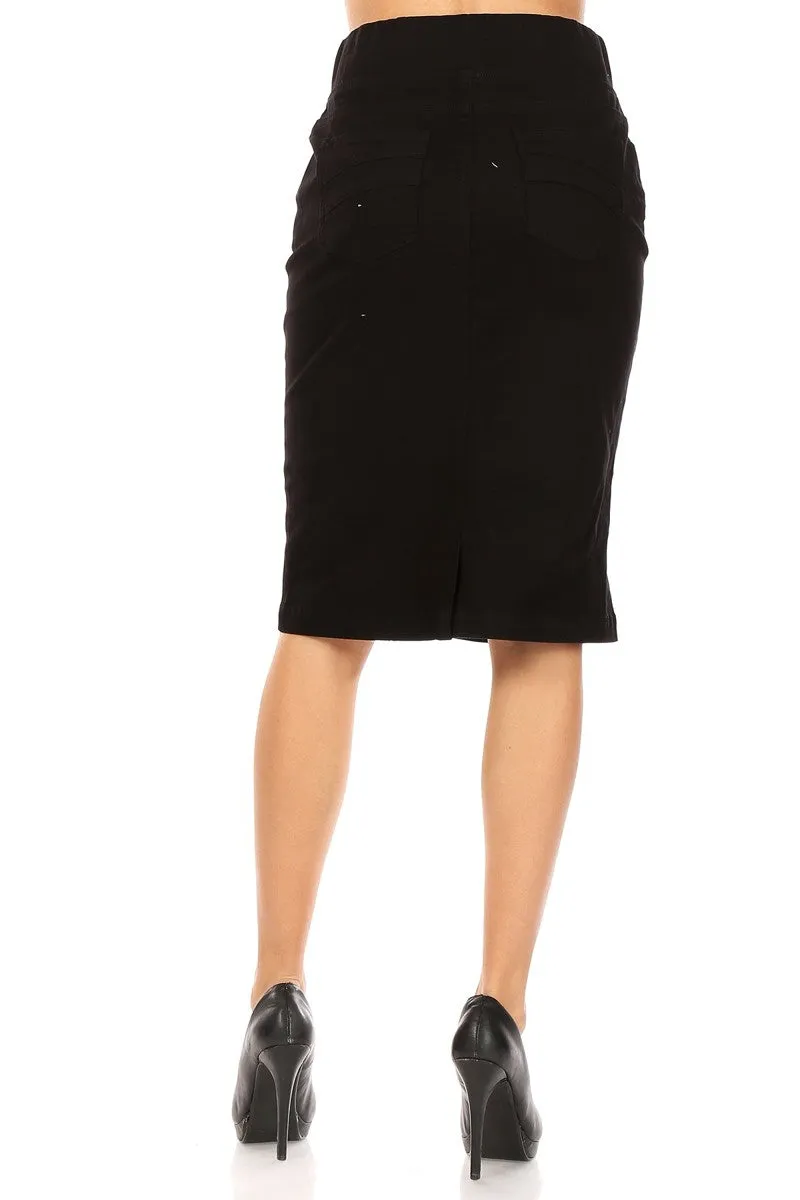Black Denim Skirt