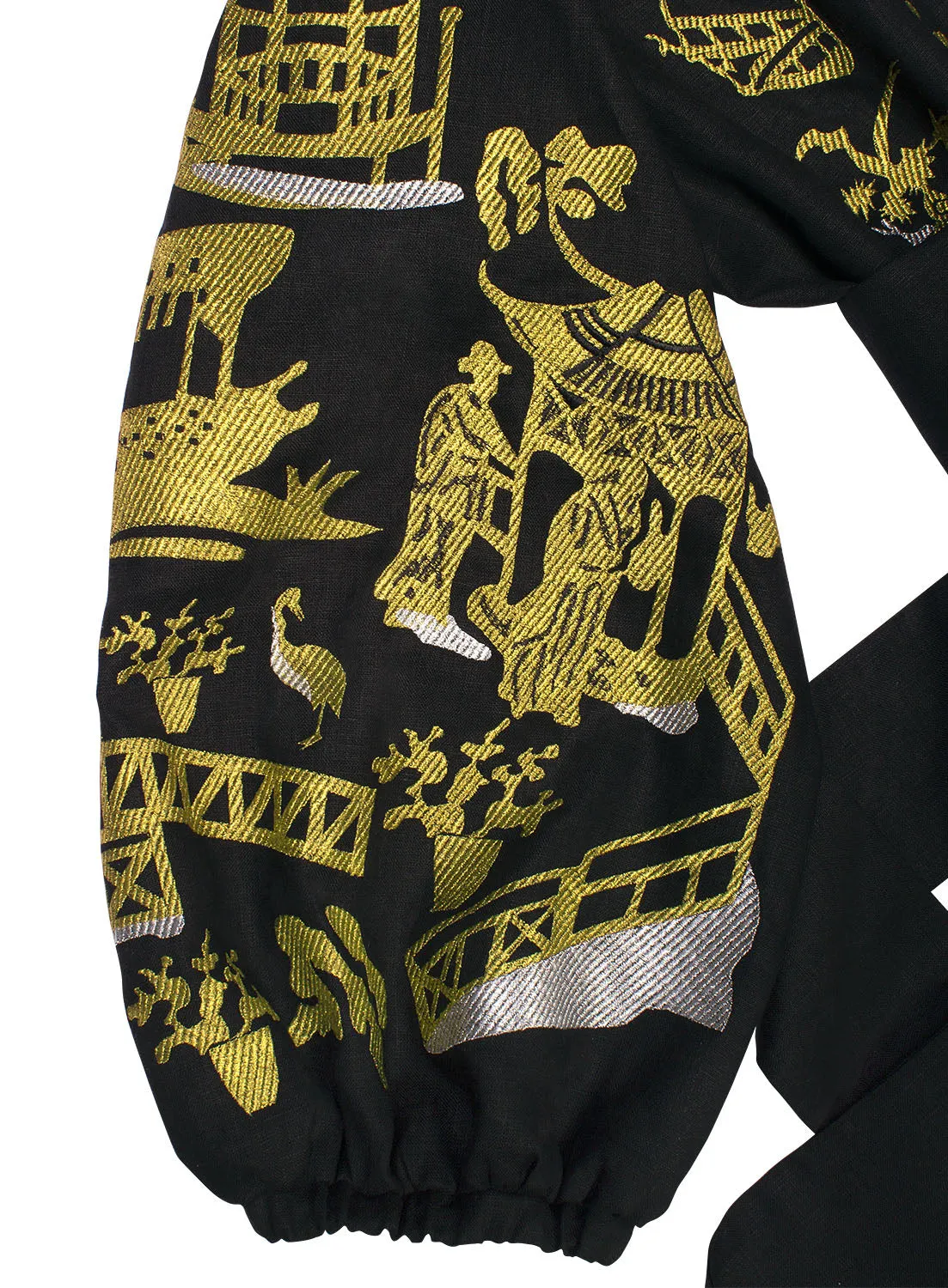 Black embroidered kaftan