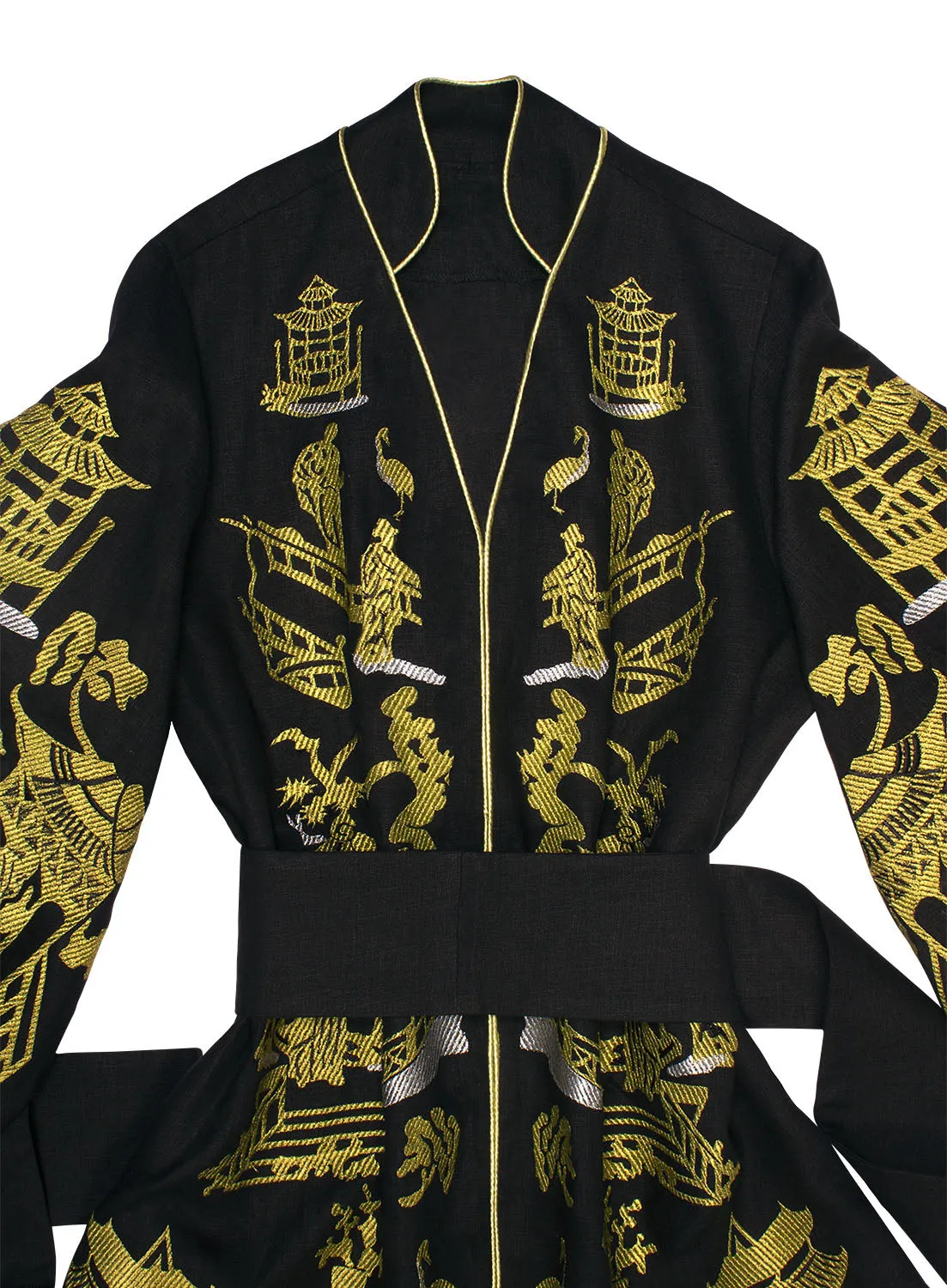 Black embroidered kaftan