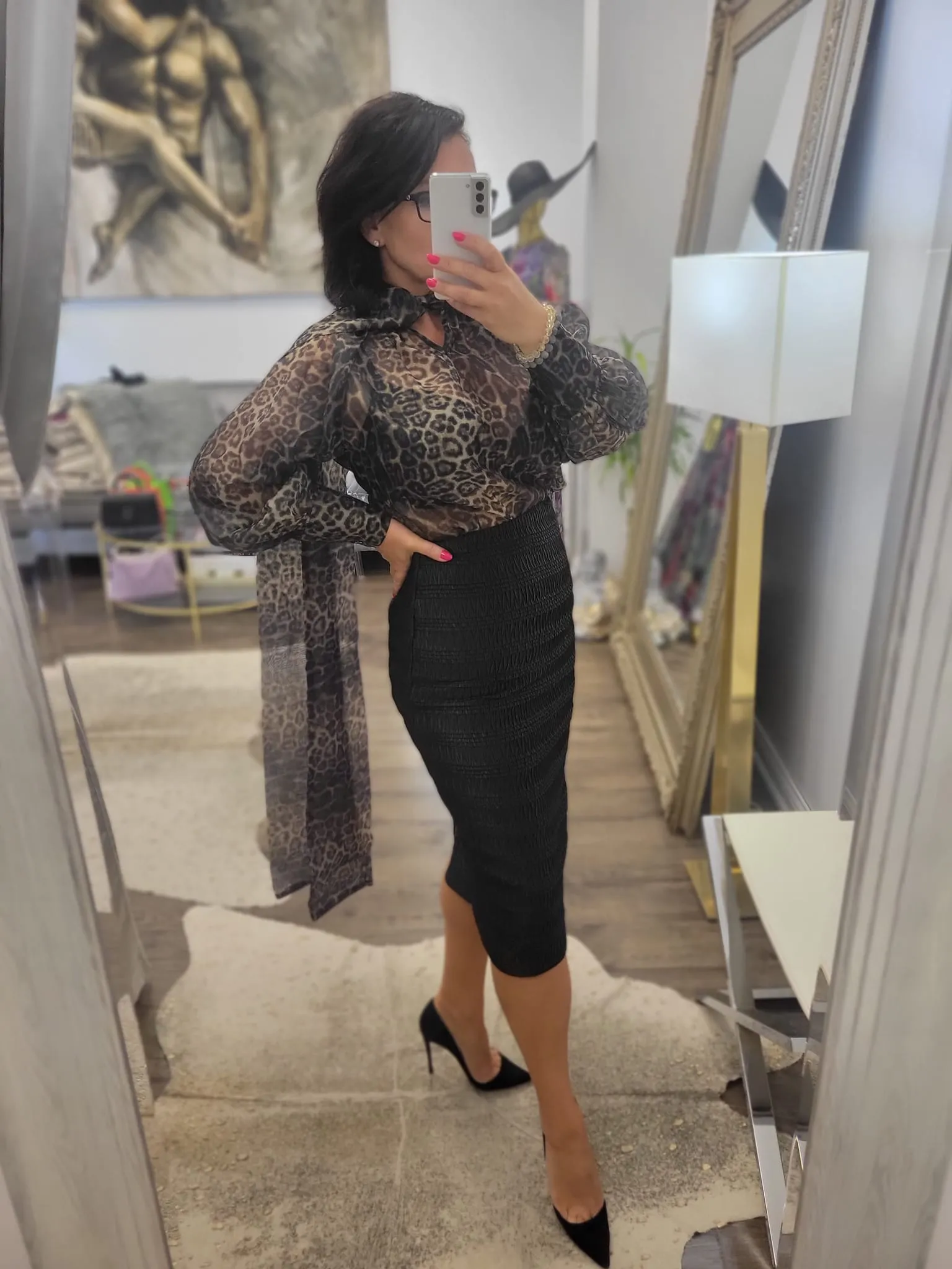 BLACK HIGH WAISTED PENCIL SKIRT