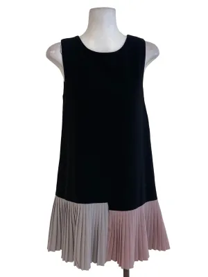 Black Purple Pleated Tunic Dress