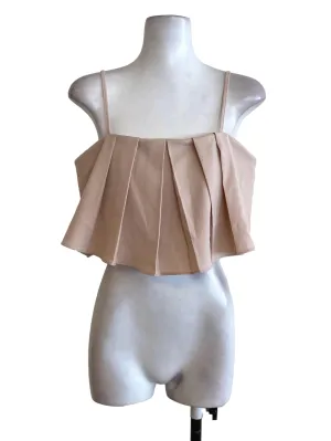 Black Sleeveless Pleated Top
