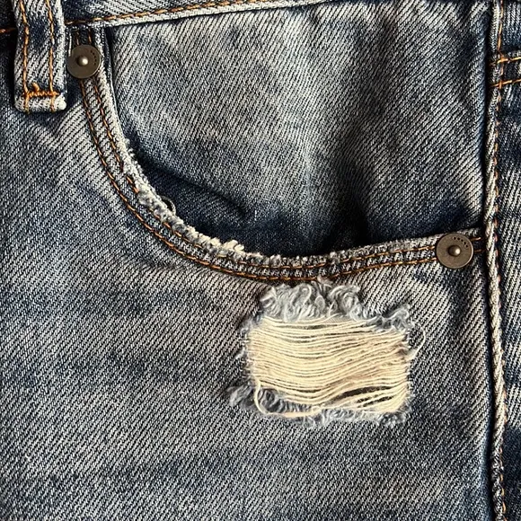 BLANKNYC Distressed Denim Mini Skirt
