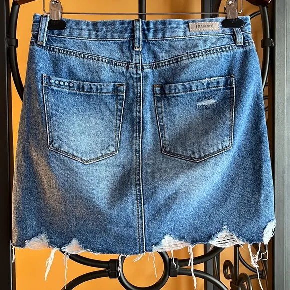BLANKNYC Distressed Denim Mini Skirt