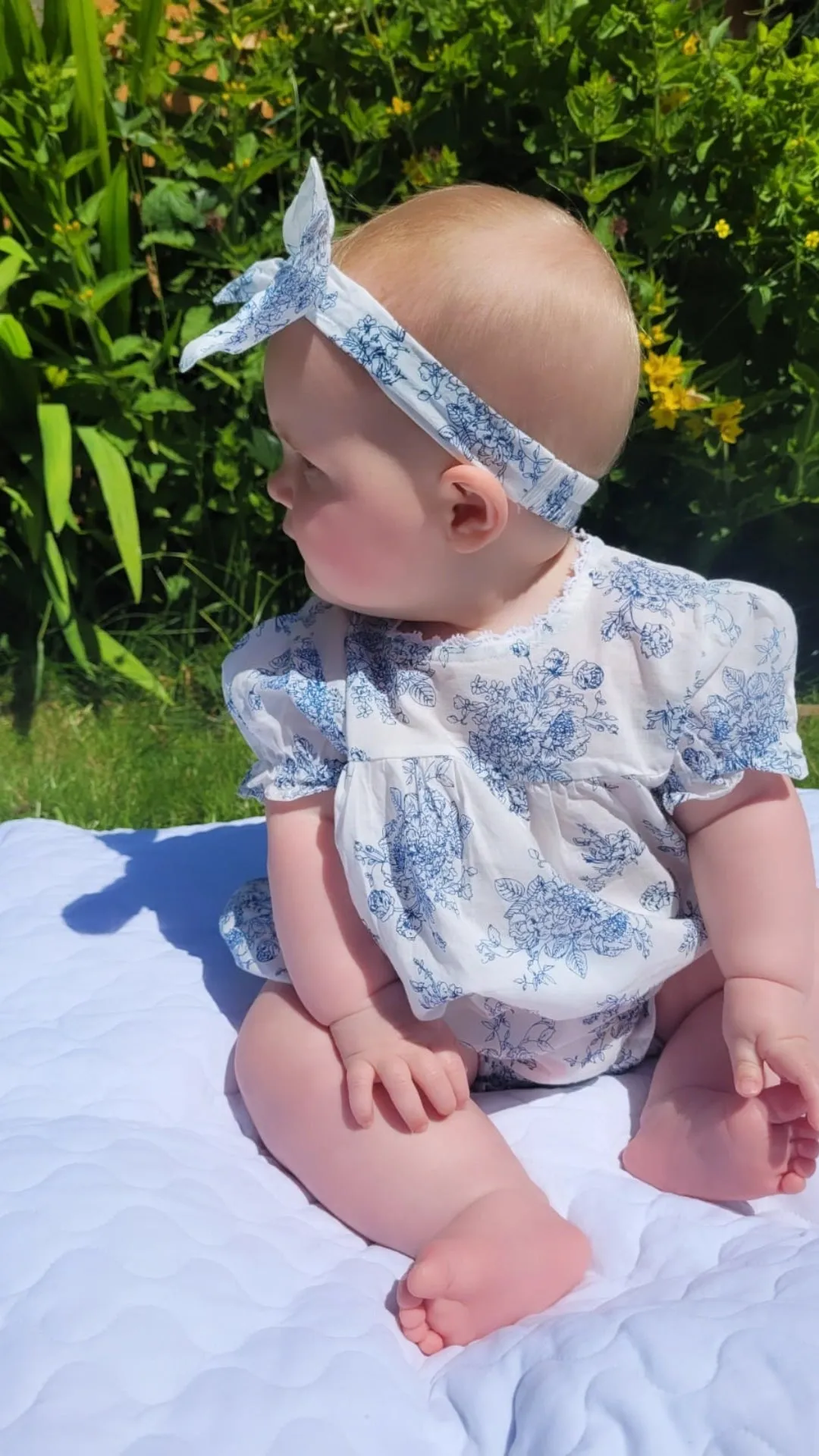 Blue Floral Romper