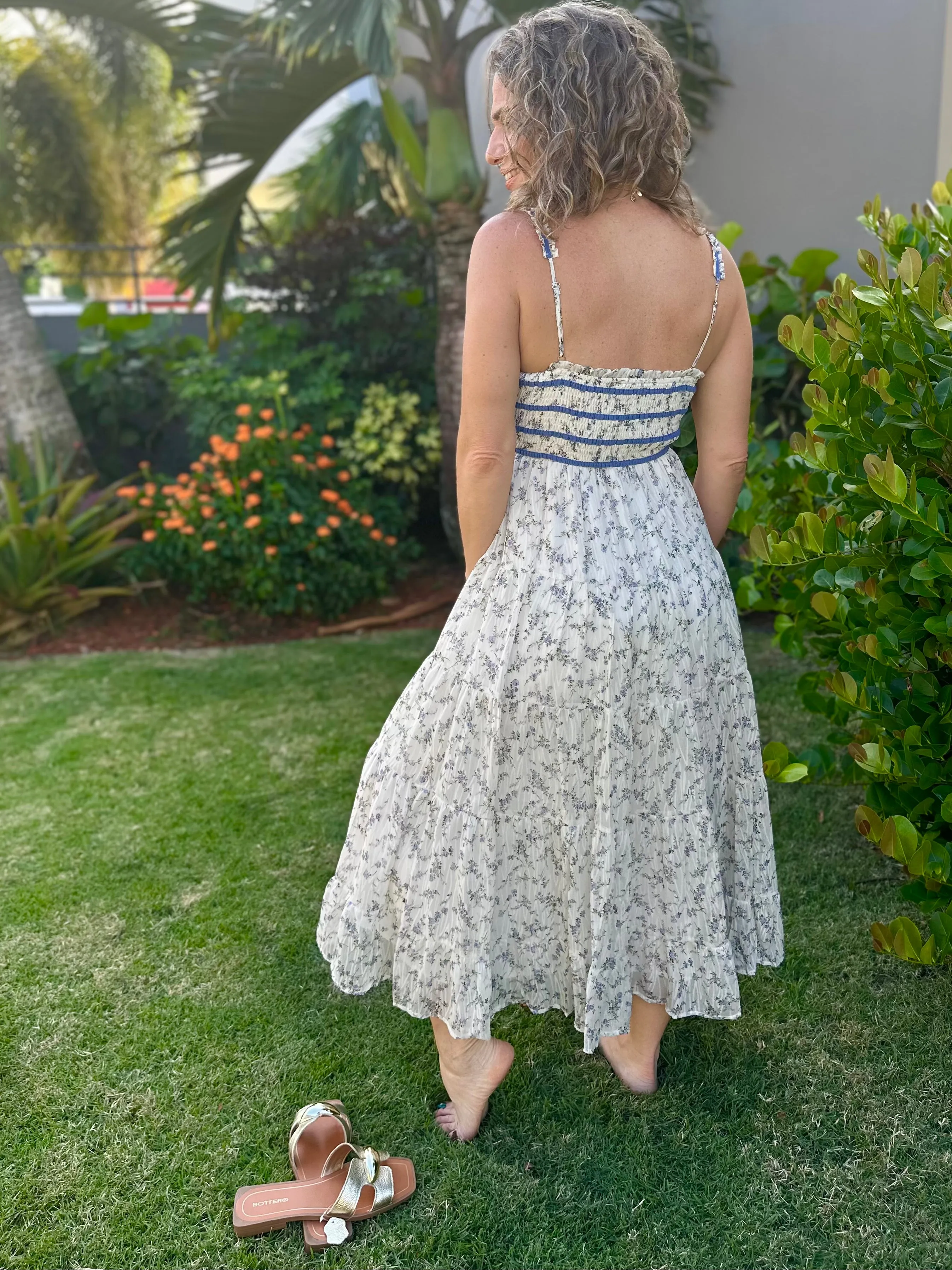 Blue Flower Maxi Dress