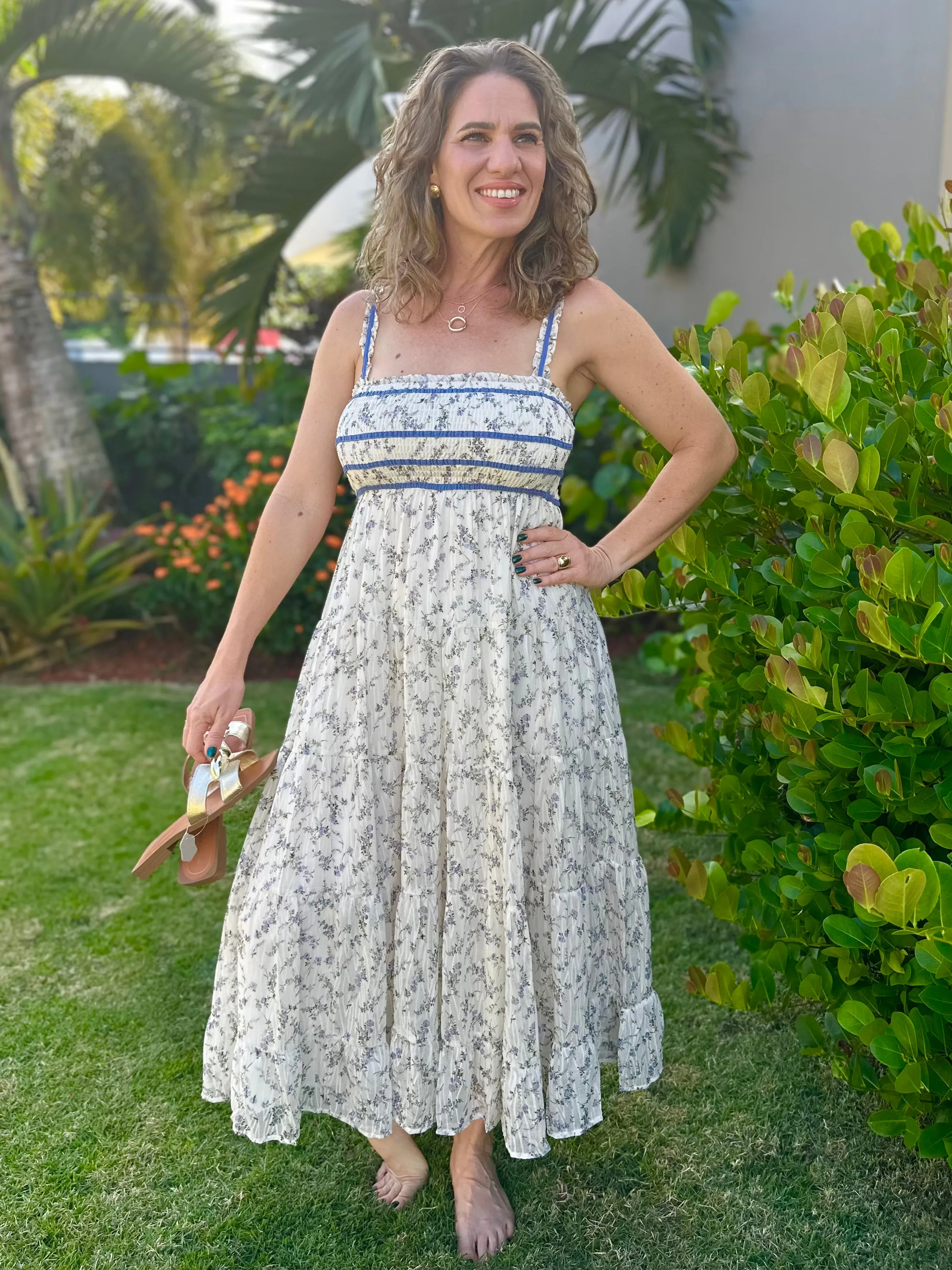 Blue Flower Maxi Dress