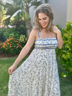 Blue Flower Maxi Dress