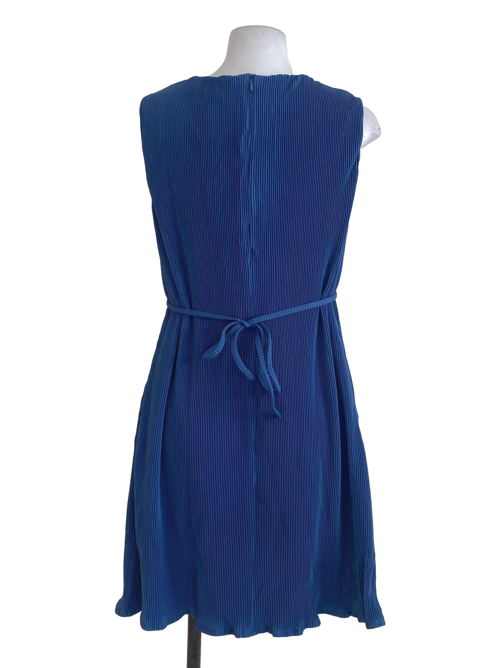 Blue Pleated Dress