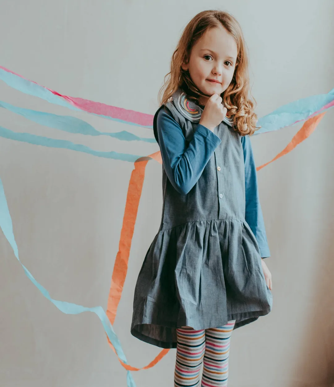 Blue Rainbow Applique Dress