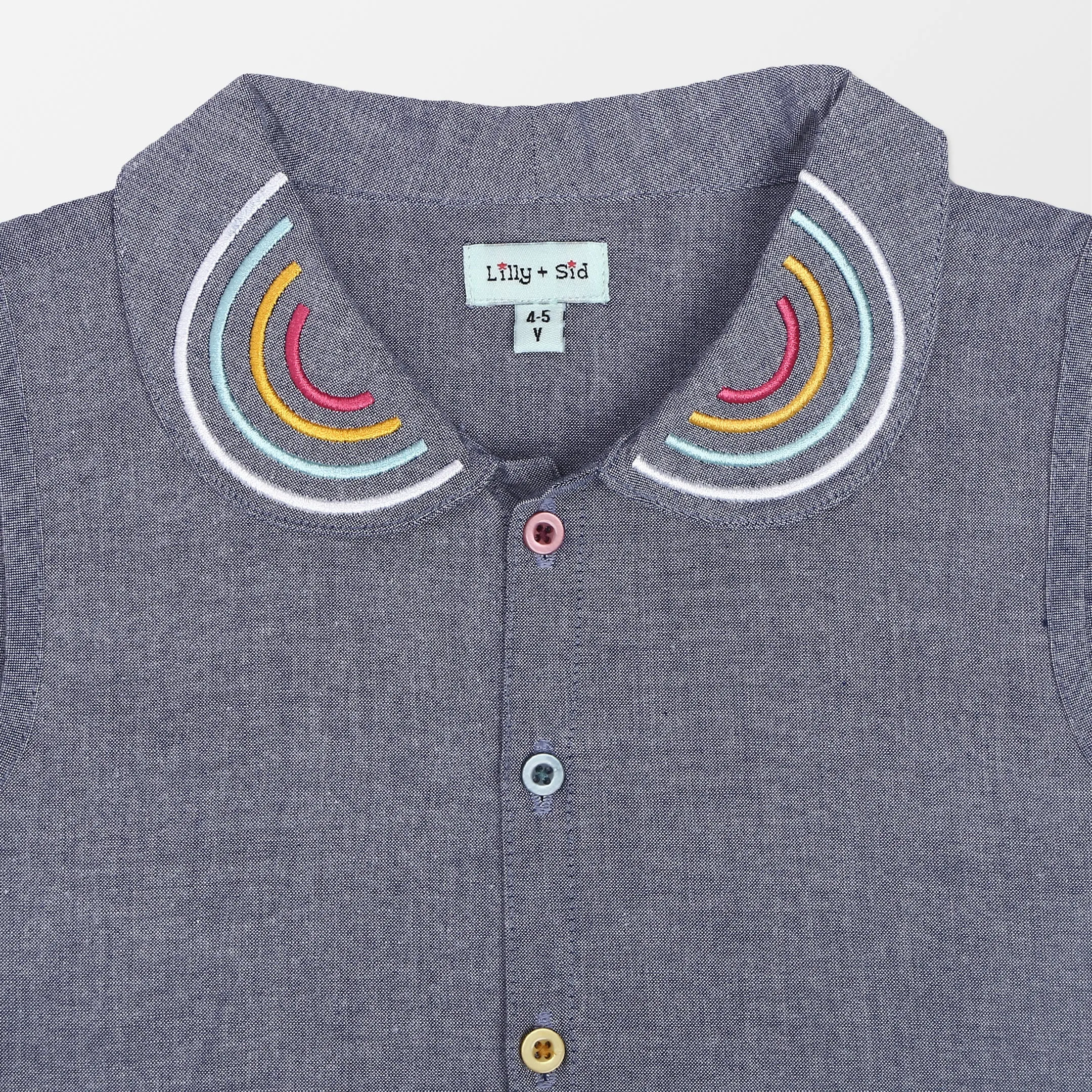 Blue Rainbow Applique Dress