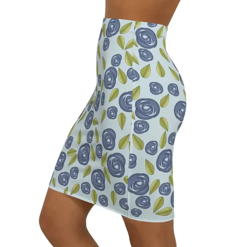 Blue Roses Womens Mini Skirt Elevate your Look