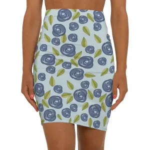 Blue Roses Womens Mini Skirt Elevate your Look