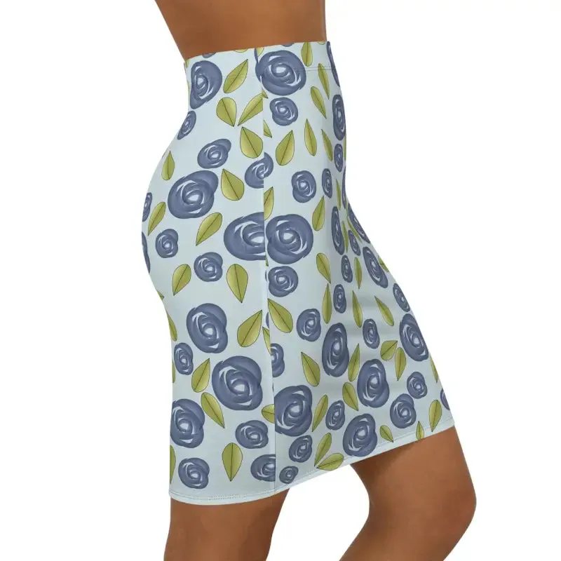 Blue Roses Womens Mini Skirt Elevate your Look