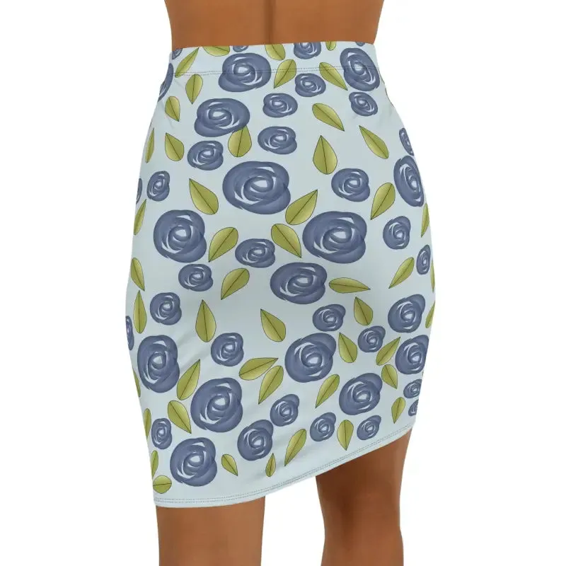 Blue Roses Womens Mini Skirt Elevate your Look