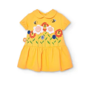 Boboli Summer Floral Detail Yellow Dress