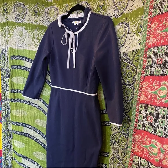 Boden Navy Layla Ponte Midi Dress Size 6