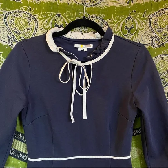 Boden Navy Layla Ponte Midi Dress Size 6