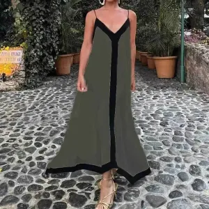 Bohemian Beach Style Holiday Slip Long Dress Summer Casual Sexy Backless Maxi Dress