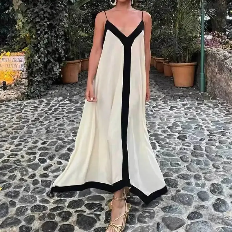 Bohemian Beach Style Holiday Slip Long Dress Summer Casual Sexy Backless Maxi Dress