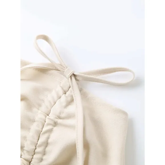 Bohemian Skirt M Tiered Ruffle Skirt Drawstring Ruched A Line Midi Boho Skirt