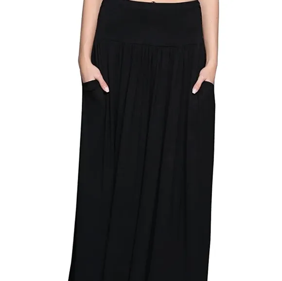 🆕⭐Boho Black pocket maxi skirt